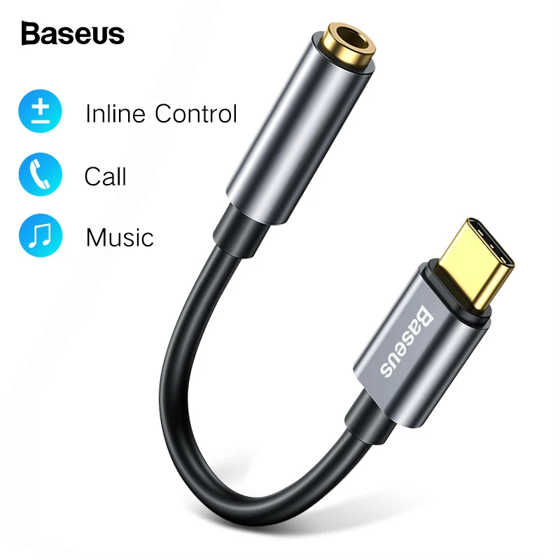 

Baseus USB Type C to 3.5mm Aux Adapter USBC to 3.5mm Headphone Audio Adapter For Huawei Xiaomi Oneplus Type-C 3.5 Jack OTG Cable