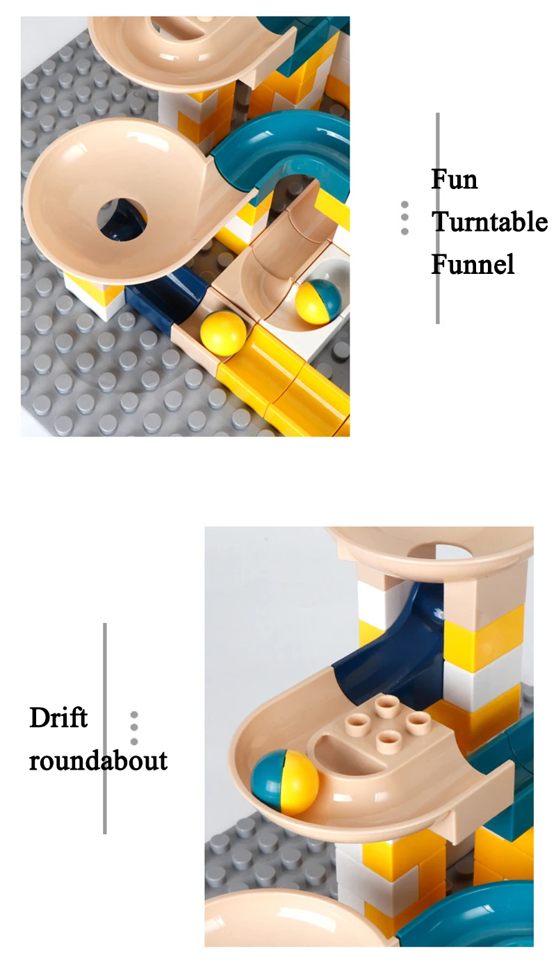 Детский день рождения сюрпризы мелкий мотор мастерство лабиринт, Шариковая дорожка строительные блоки пластиковая воронка слайд блок совместимый Knikkerbaan