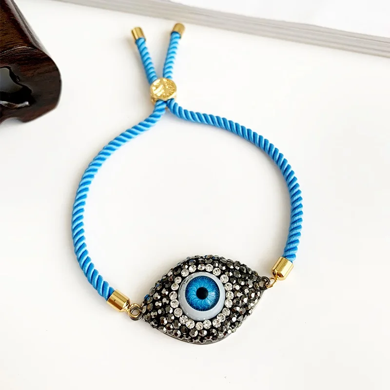 Синий браслет Evil Eye для женщин CZ Радуга турецкий черный медь инкрустация Циркон Moom кристалл браслет для женщин ювелирные изделия