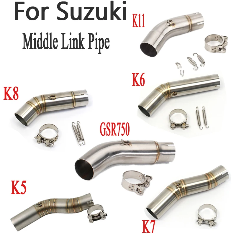 Motorcycle Exhaust Adapter Middle Link Pipe Connect Muffler Slip on For