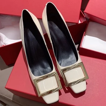 

Luxury Brand Women Shoes Pumps High Heel Shoes Woman Fashion Low Slip-On Mary Janes Zapatos De Mujer Ladies Shoes 34-41