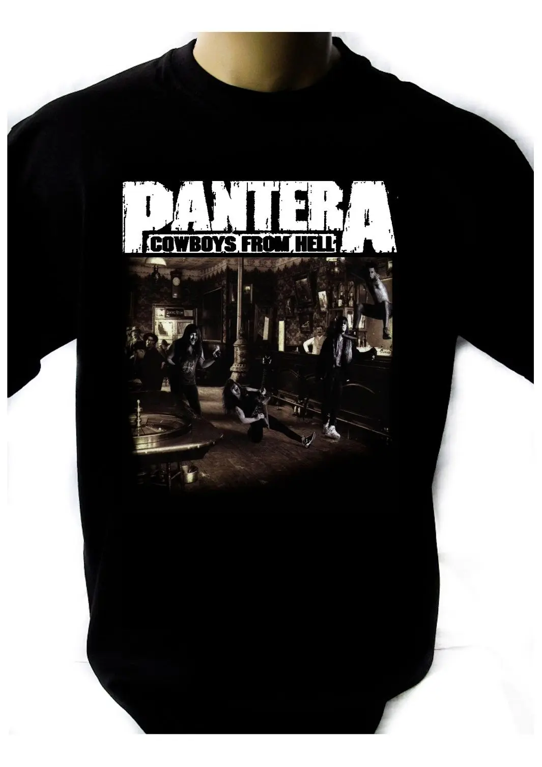 Черная Мужская футболка с короткими рукавами Pantera Cowboys из Hello рок группа принтом