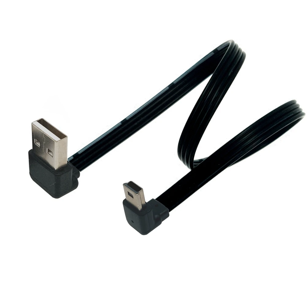 

Кабель USB 2,0 для синхронизации данных Mini USB, Угловой кабель 90 градусов, Угловой кабель 5 Pin B штекер-штекер 0,1 м 0,2 м 1 м, зарядный шнур для камеры MP3