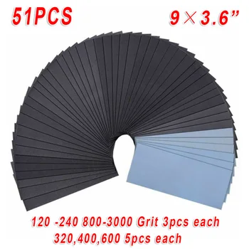 

Automotive Sandpaper Metal Tensile resistant Replacement Tools Multi-functional 51Pcs