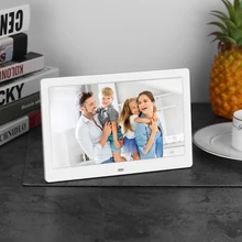 ABHU-10 дюймов фоторамка и цифровой будильник светодиодный экран Простой электронный фотоальбом Поддержка часы/Календарь/настройка времени/музыка/фото