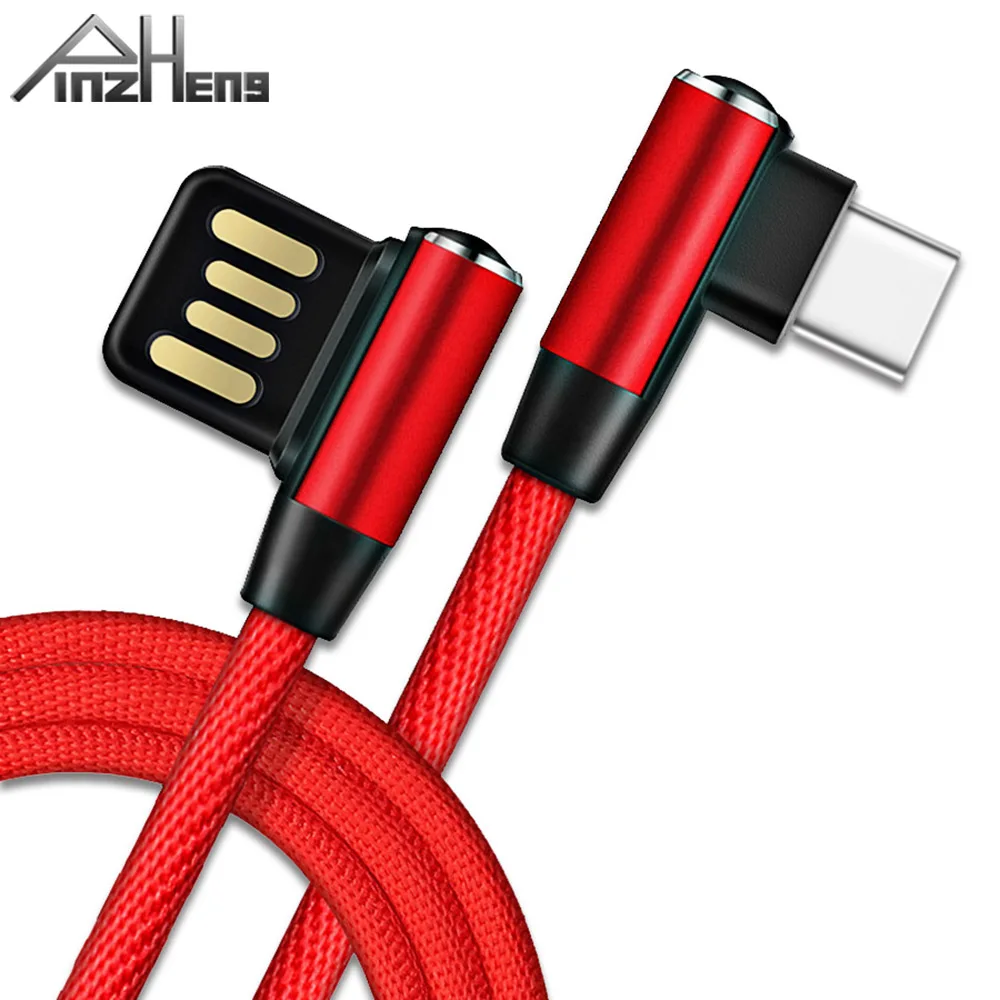 PINZHENG 90 градусов 1 м usb type C кабель Быстрая зарядка type-C кабели для Samsung Xiaomi huawei зарядное устройство для мобильного телефона USB кабель для передачи данных
