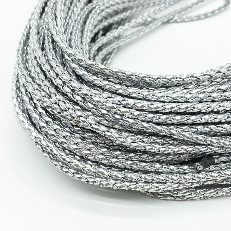 Artificial Leather Braided Rope leather cord 2 Meters 3mm Four Strand Cores For Fashion Bracelet Design Jewelry Making Handmade DIY