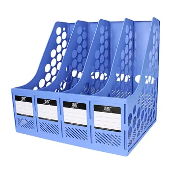 

TIANSE TS-1303 Large Capacity Super Thick 4 Section Divider File Document Rack Home Office Desktop Plastic Bookshelf