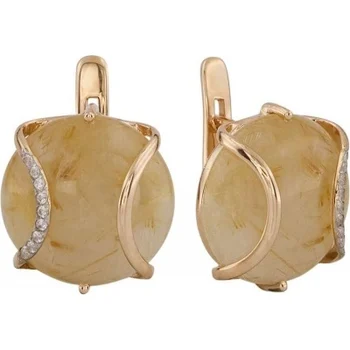 

Aloris earrings with cubic zirconia and red gold quartz