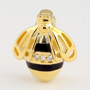 

Original Shine Reflexions Queen Bee Clip Stopper Lock Beads Fit 925 Sterling Silver Bead Charm Pandora Bracelet Diy Jewelry