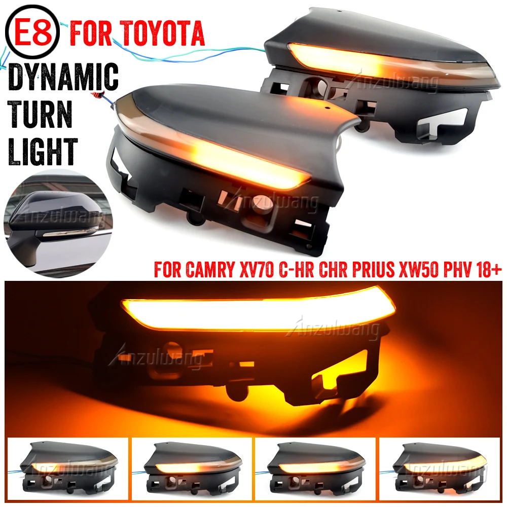 

LED Dynamic Side Mirror Sequential Indicator Light For Toyota Camry XV70 C-HR CHR Prius XW50 PHV 2018 2019 2020