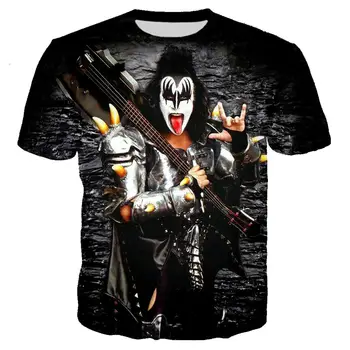

Rock Gene Simmons Guitar 3D Print T shirt Men Women Casual Hard Rock Streetwear T-shirt Kiss Band Hip Hop Man Tshirt Clothes 6XL