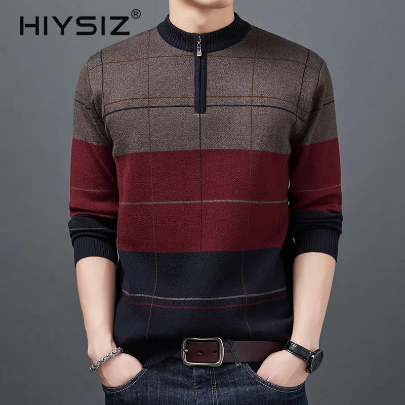 Buy HIYSIZ Brand 2019 Autumn Winter Sweaters Men O-Neck Knitwear Pull Homme Men Fashion Warm Clothes Pullover Sweater Male H3026
