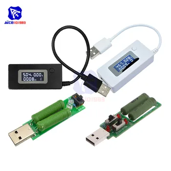 

diymore LCD USB Detector Voltmeter Ammeter Mobile Power Charger Capacity Tester with USB Loader Discharge Load Resistor Module