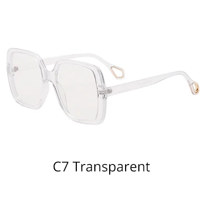 C7 Transparent Ralferty, женские очки, оправа, женские очки, оправа, большие квадратные красные прозрачные очки, без диоптрий, близорукость, очки W192149 - Цвет оправы: C7 Transparent