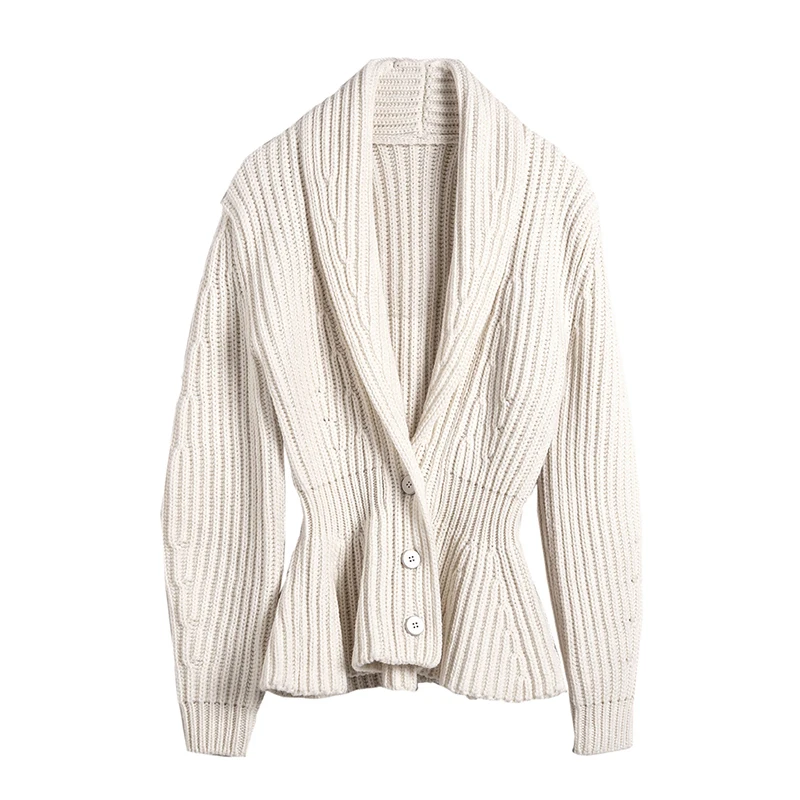 TWOTWINSTYLECasual White Cardigans For Women V