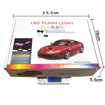 

4PCS LED RGB Neon Strip Light Under Car Underbody Glow IR Control Bar Decoration Ensure Waterproof