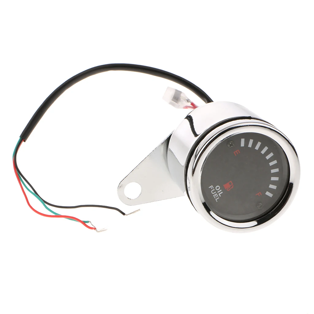 LED Fuel Level Gauge 12V DC Fuel Indicator Universal Car Motorcycle 60mm