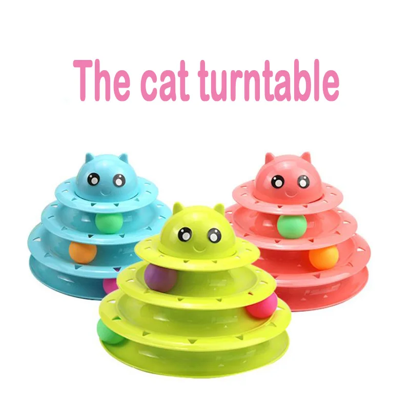 Cat Toy Ball Pet Toy Cat Toys Intelligence Triple Play Disc Three Tower Of Tracks Turntable Ball Pet Products