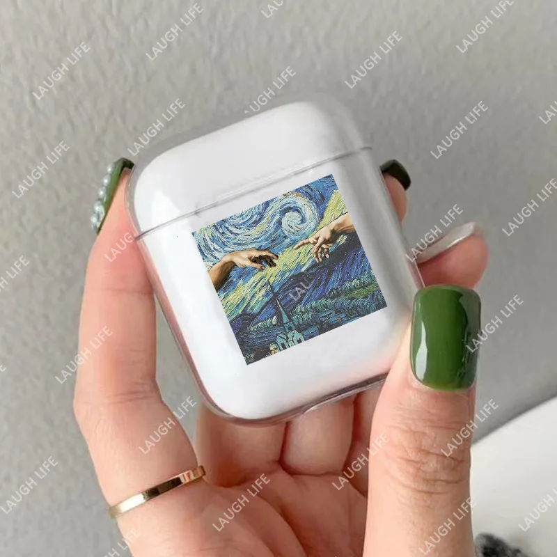 

Fashion Funny pattern for Apple Airpods 2 1 Case Luxury Transparent Bluetooth Headphone Protective Case for Air pods Soft Cases