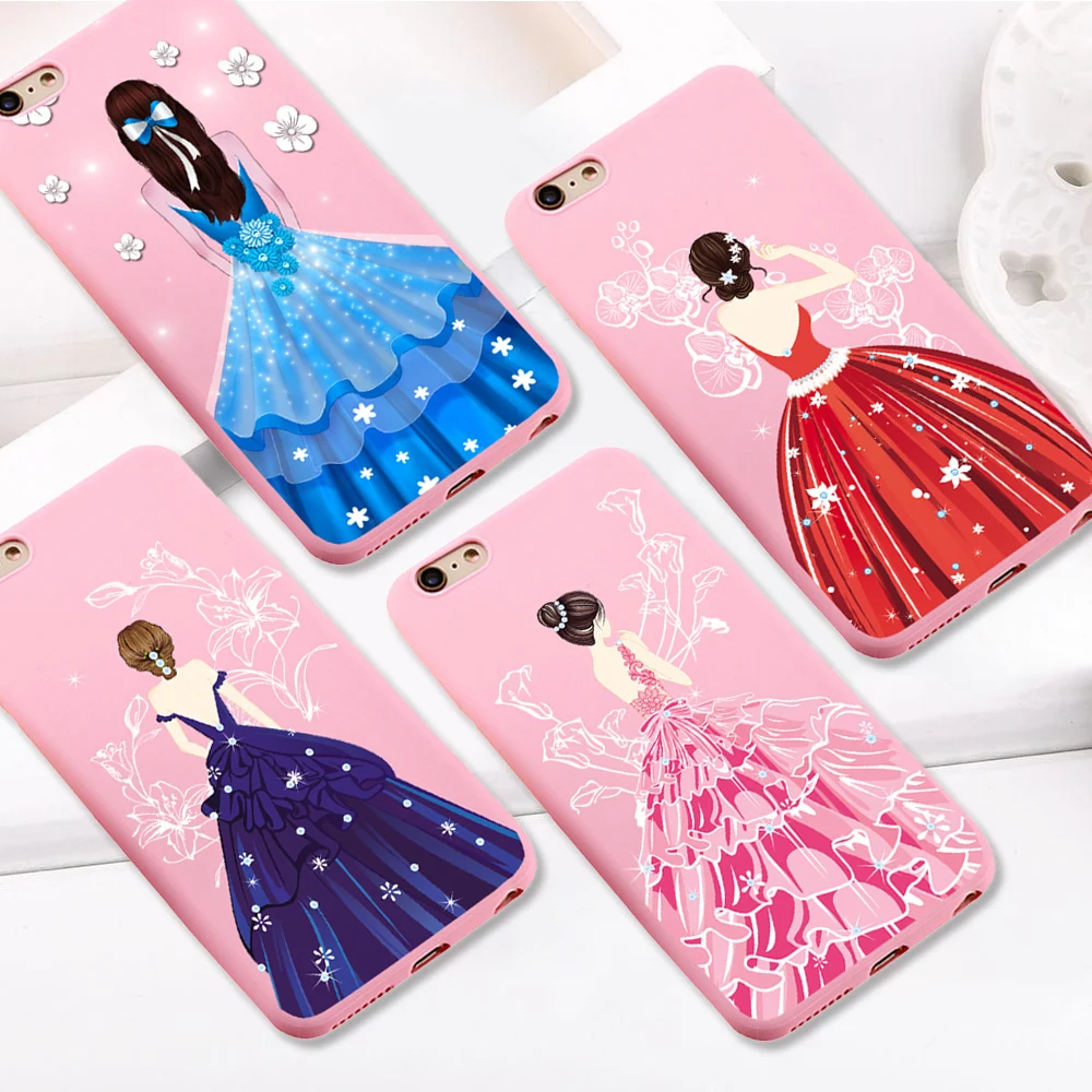 Чехол для телефона iPhone 11 6 6s 7 8 Plus X XR XS 11Pro Max 5 5S милое платье девочки вид сзади