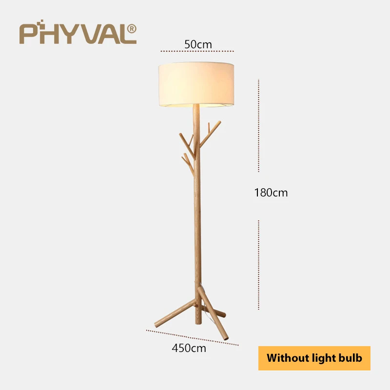 Торшеры в скандинавском стиле, современный деревянный минималистичный светильник для гостиной, спальни, стоящая лампа, тканевый абажур, кнопочный переключатель - Цвет абажура: F No Bulb