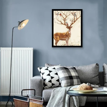 

Paint By Numbers DIY Acrylic Painting Kit for Kids & Adults Beginner - 16 inch x 20 inch Brown Deer (Without Frame)