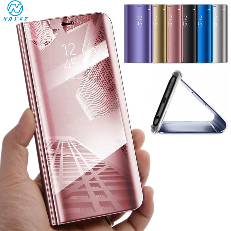 Зеркальный смарт чехол для OPPO A53S A52 A72 A92 RENO 2Z 2F A91 A31 Realme C15 C11 6i X7 Pro A3S A5S A9 2020 View