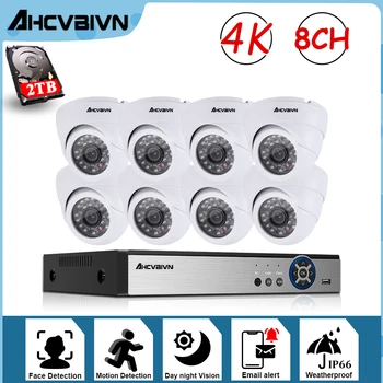 

4K Ultra HD POE Video Surveillance System 8CH H.265+ 8MP NVR With 8PCS 8MP Weatherproof IP Security Cameras CCTV POE Kit