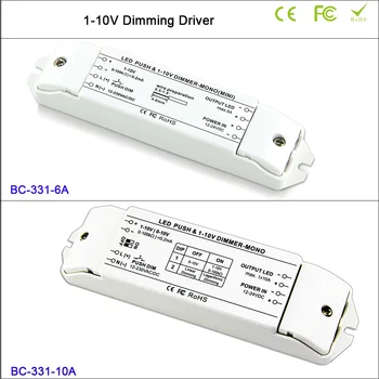 

6A*1CH or 10A*1CH LED Dimmer fluorescent lamps dimmer 0/1-10v LED lamp dimming driver push dimmer,DC12V-DC24V