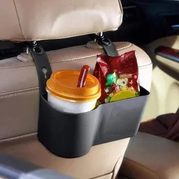 

Car Headrest Food and Drink Cup Holder Classic Black Cup Tray Organizer Portable Seat Back Adjustable Cup Rack Quality Car Tray