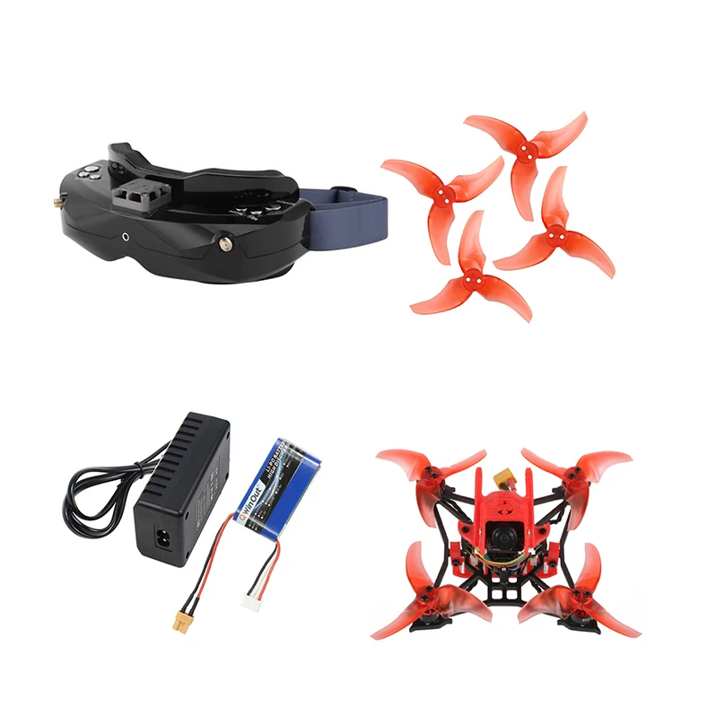 T100 100 мм Колесная база 2 s-4 s DIY Крытый FPV гоночный Дрон с Skyzone 02X FPV очки EX1103 2-4S 7000kv двигатели Frsky приемник