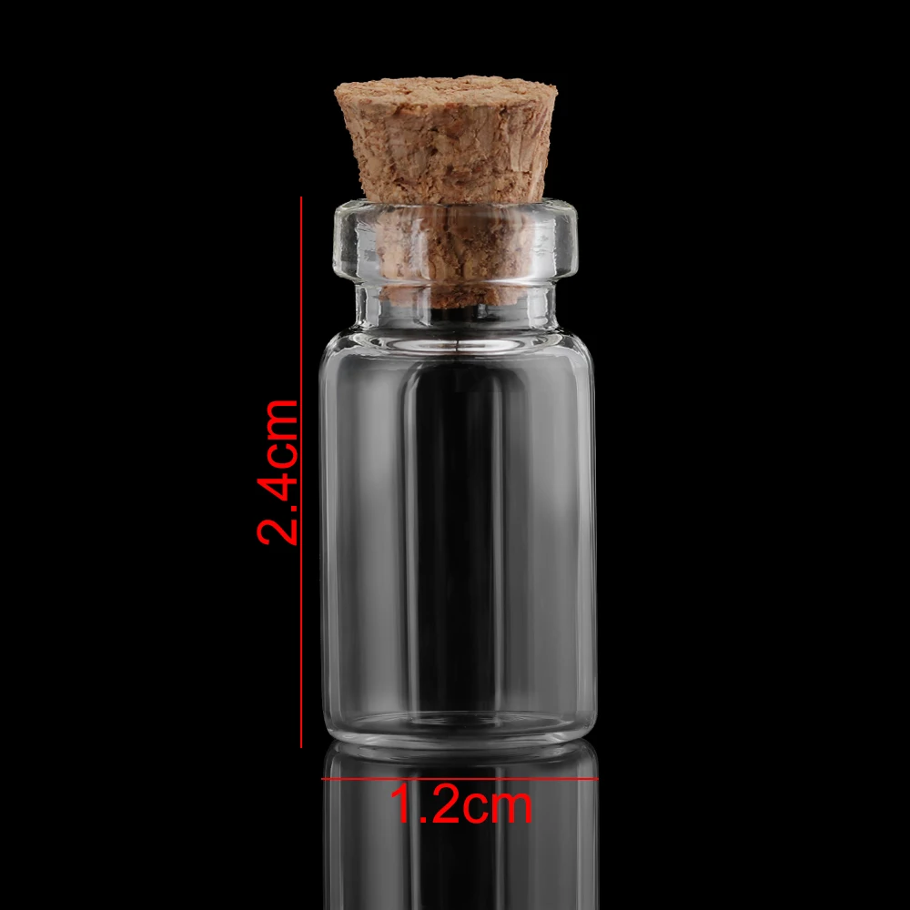 Glass Bottles Mini Glass Bottles Mini Perfume Bottles 10PCS 12x24mm Mini Message Vials Cork Stopper Rainbow Wishing Bottle Small Drift Bottle Glass Jars Decoration DIY Containers