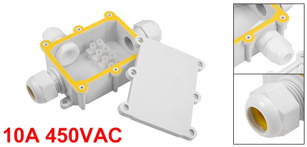 White 131x89x37mm Uxcell водонепроницаемый внутренний, наружный кабель втулка электрическая распределительная коробка с клеммной полосой DIY Защита питания корпус - Цвет: White 131x89x37mm