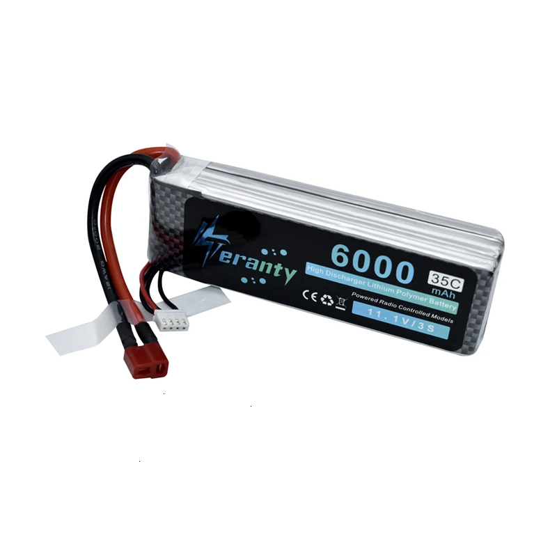 Teranty power 11,1 v 6000maH 35C Lipo аккумулятор для радиоуправляемого дрона, лодки, квадрокоптера, запасные части 3s 5200mah 11,1 v батареи T/XT60 разъем