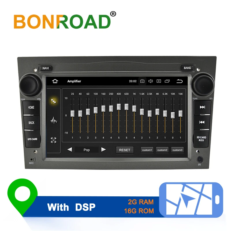 Bonroad 2DIN Android 9,0 Автомобильный мультимедийный плеер для Opel Astra Vectra Antara Zafira Corsa радио gps навигация RAM2G(без dvd - Цвет: Gray With DSP