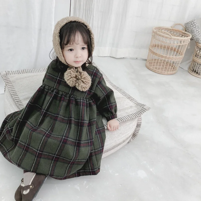 Утепленное платье в Корейском стиле для девочек, модные осенне-зимние хлопковые платья для девочек 1-6 лет - Цвет: pic
