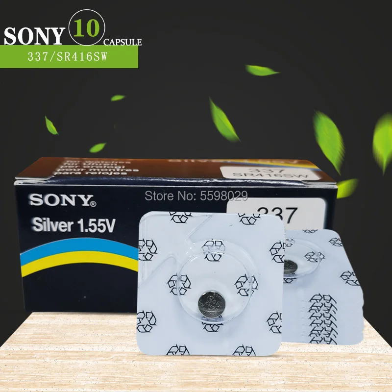 Кнопочная батарейка для часов Sony 337 SR416SW 623 D337 V337 SP337 10 шт. | Электроника