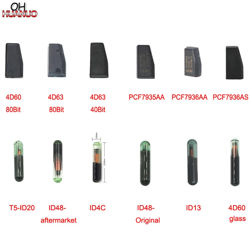 

SALE ! Transponder Car Key Chip 4D60 4D63 ID48 ID13 ID4C PCF7935AA PCF7936AA PCF7936AS T5-ID20 4D60 Glass Chip