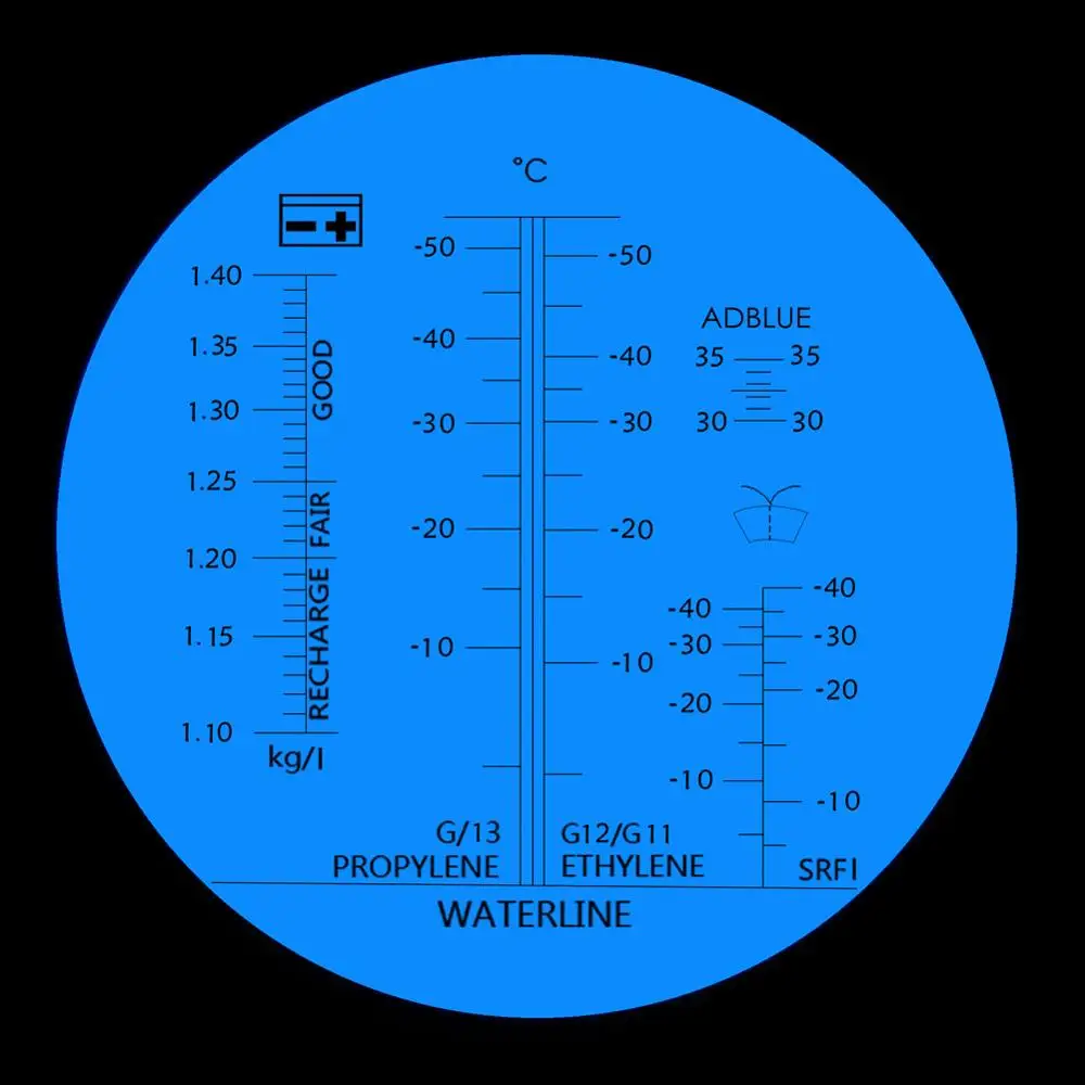 Herramienta de prueba de mano 4 en 1, refractómetro W ATC, estuche para batería con aceite de motor, glicol, anticongelante, punto de congelación, Coche