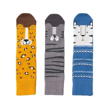 

3 Pair Unisex Cute Cartoon Animal Crew Socks Leopard Zebra Stripes Print Hosiery 8