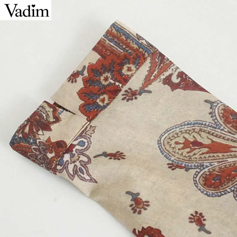 Женское элегантное платье vadim с принтом пейсли, мини-платье с поясом и длинным рукавом, женские повседневные Прямые платья, стильные vestidos mujer QC989