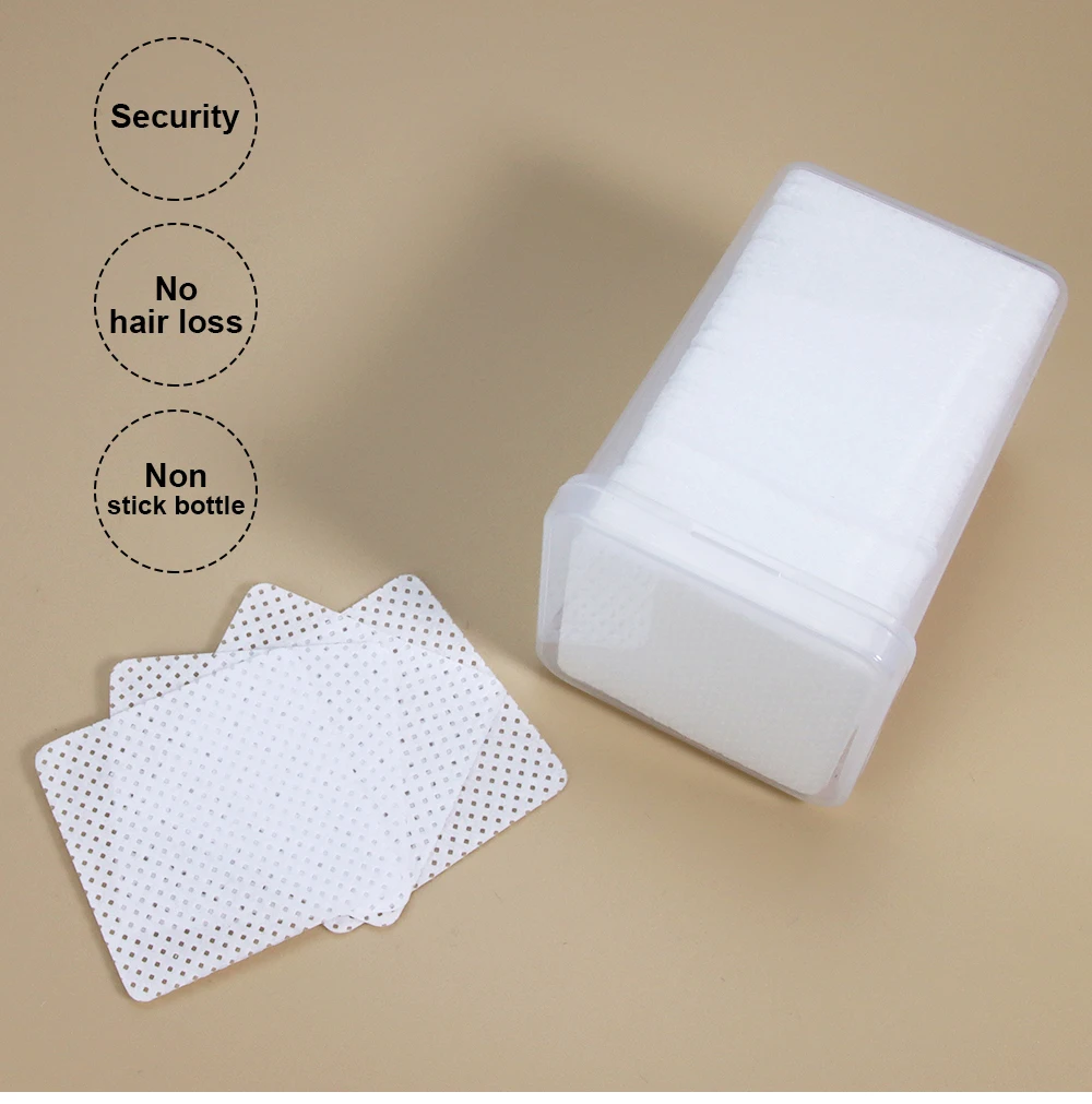 Description Picture 6 of item200Pcs Lint-Free Paper Cotton Eyelash Glue Remover Wipe The Mouth Of The Glue Bottle Prevent Clogging Cleaner Pad Makeup Tool
