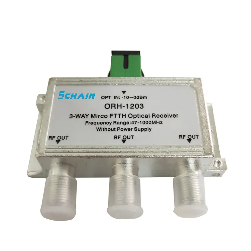 Mini CATV FTTH Optical Receiver 47 1000MHz 3 way passive FTTH negative optical receiver 1