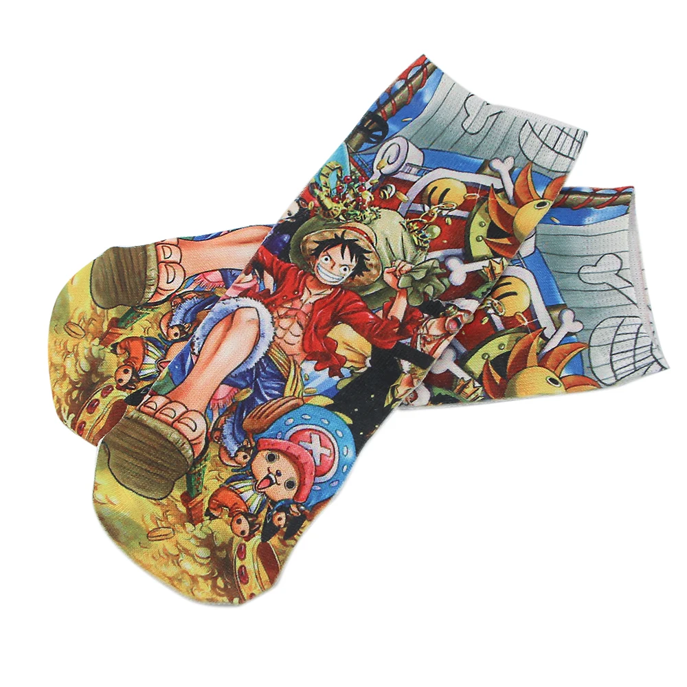 

ZF1942 1pair Anime Pirate Boy Cool Character Fashion Short Sock Chaussettes Cartoon Breathable Comfortable Unisex Short Sock