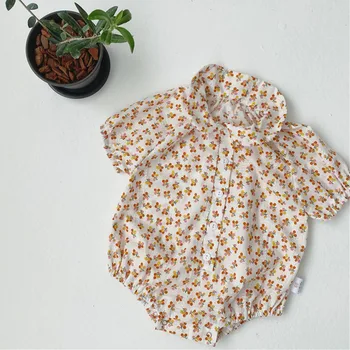 

2020 Summer Baby Girls Floral Print Short-Sleeve Bodysuits