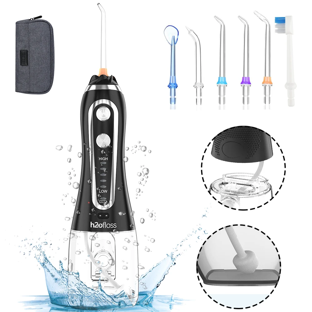 

5 Mode Oral Irrigator Portable Water Dental Flosser Jet USB Electric 30-110PSI Irrigators for Teeth 300ML IPX7 Cleaning Teeth