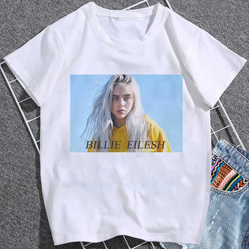 Билли эйлиш Футболка женская хип хоп Harajuku Уличная Повседневная футболка с коротким рукавом Забавные футболки с графикой Женская футболка одежда