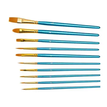 

10Pcs Nail Art Brushes Nylon Hair Acrylic Watercolor Tools Artists Brush Pointed Beauty Set Nail Paint Tip Art Round Cosmet S8P4