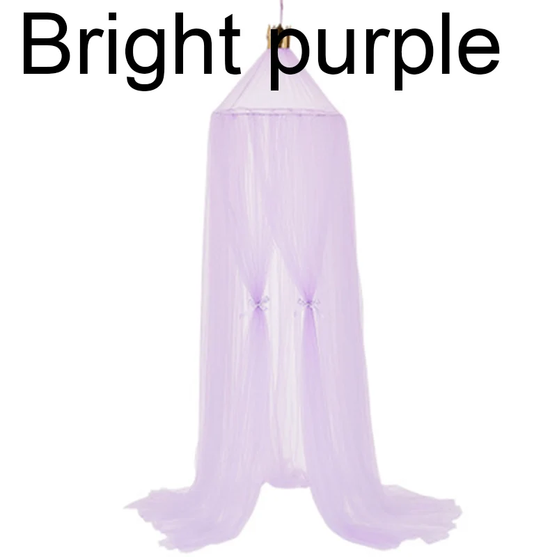 Bright Purple 1 шт. подвесная Фея Принцесса Москитная сетка Корона круглый экран навес насекомое кровать вуаль Сад Кемпинг анти-москитная Детская комната Декор - Цвет: Bright Purple